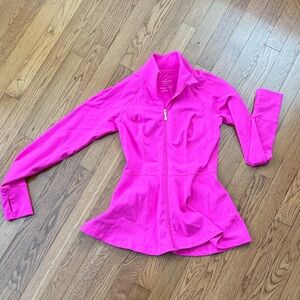 Kate Spade and BeyondYoga Pink Zip-Up Athleisure Bow Back